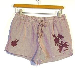Miami Small Cotton Lounge Shorts Casual Short Embroidery Cotton Lined Drawstring